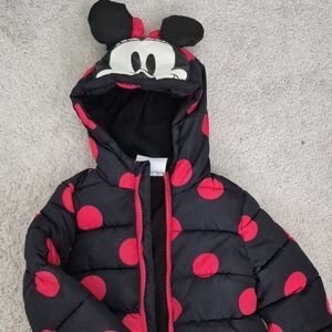 Disney Minnie Black and Red Polka Dot Hooded Jacket